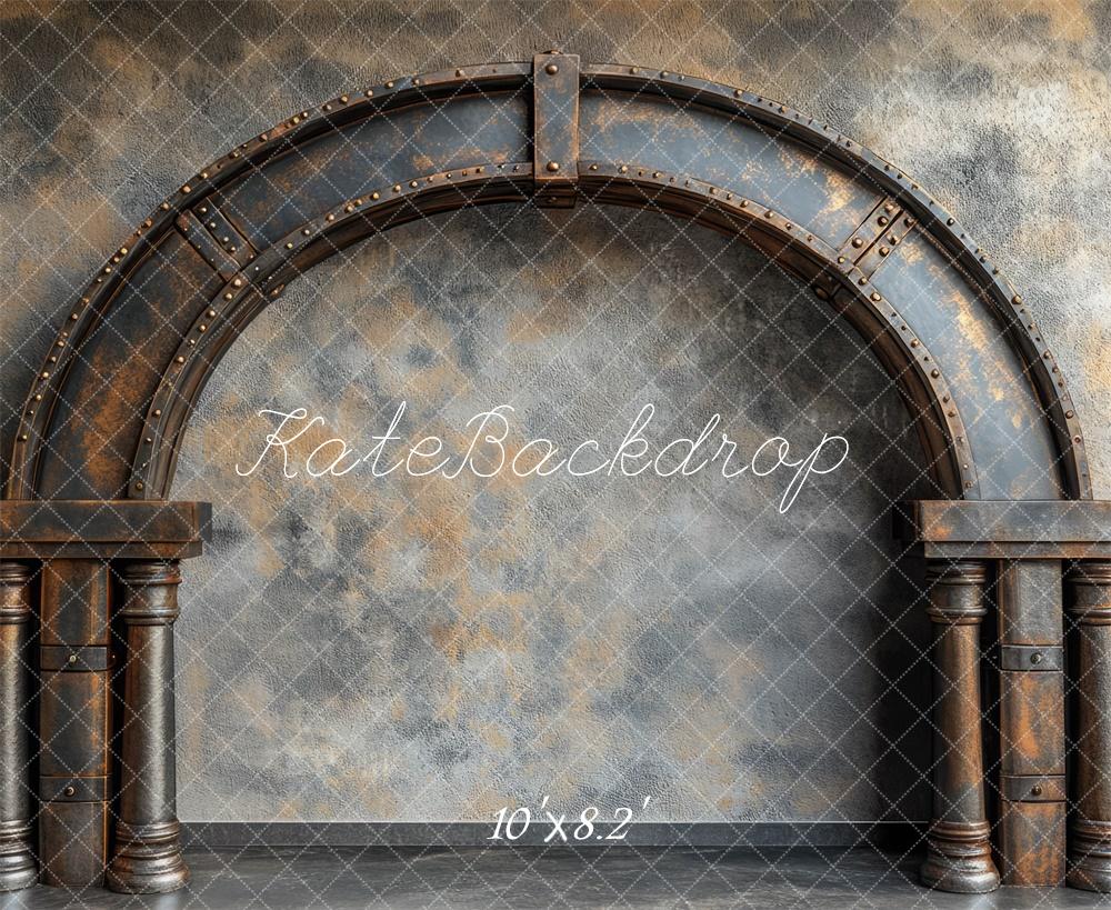 Fondo de acero vintage industrial con arco diseñado por Mini MakeBelieve