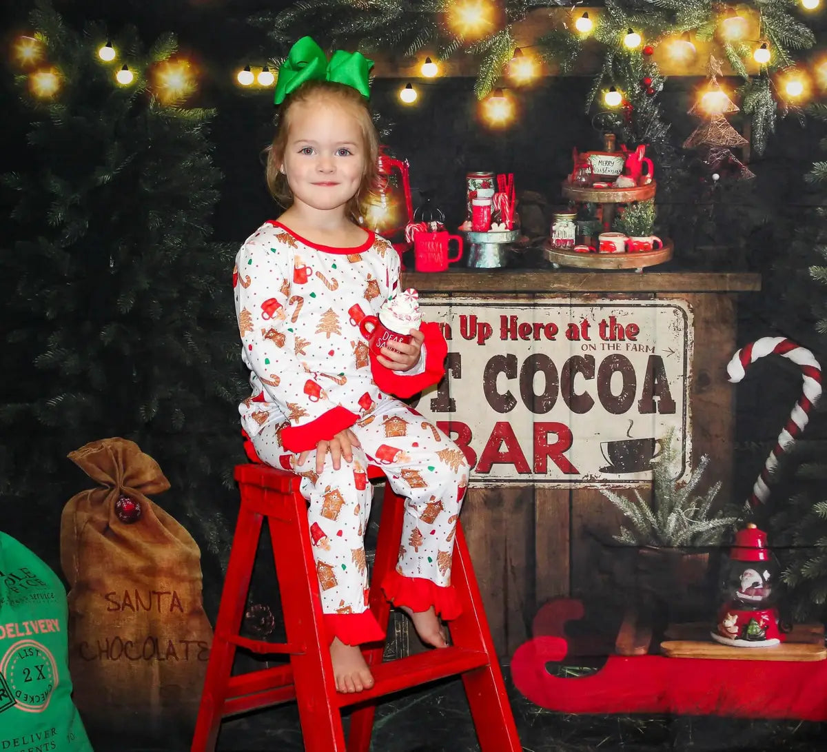 Kate Christmas Backdrop Hot Cocoa for Photography