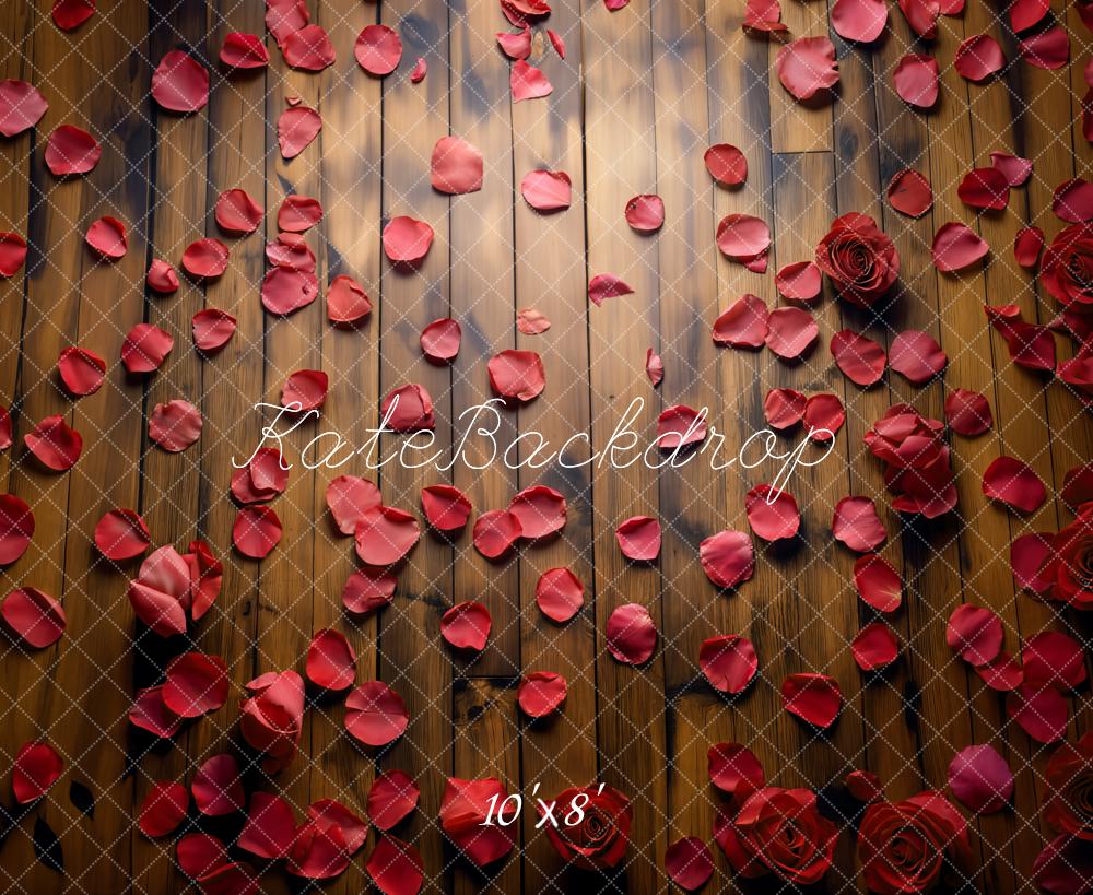 Kate Rose Petals Wooden Floor Backdrop Designed by Kate Image