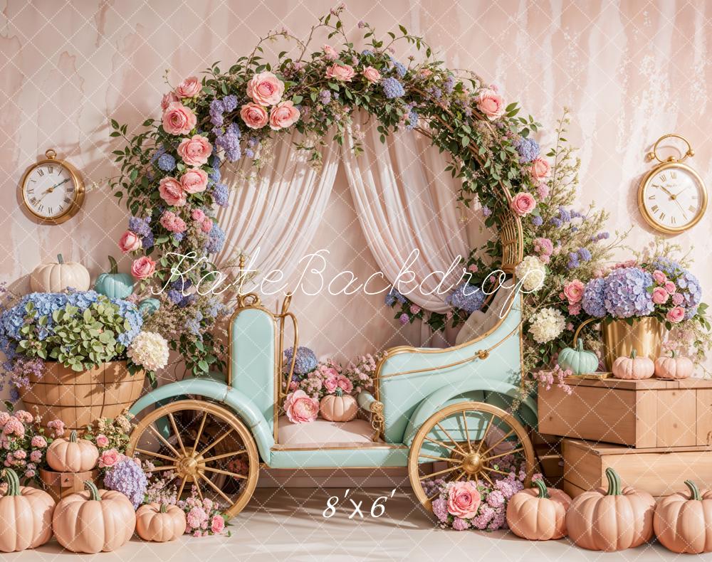 Kate Spring Floral Arch Carriage Backdrop Designed by Emetselch