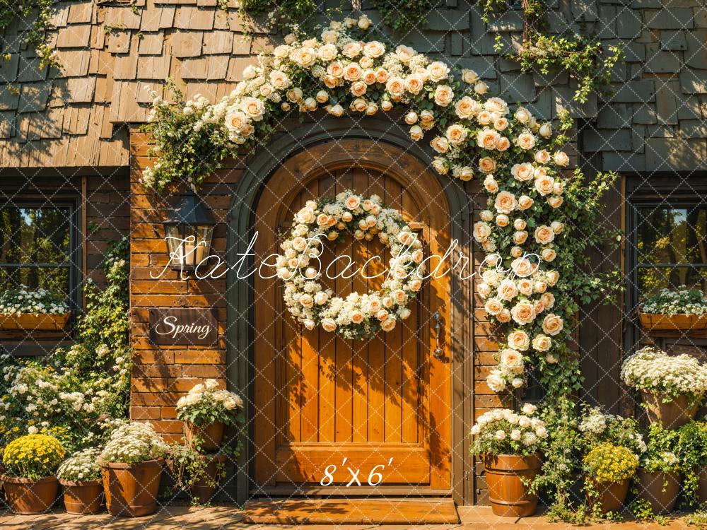 Kate Spring Floral Arch Door Sunshine Backdrop Designed by Emetselch