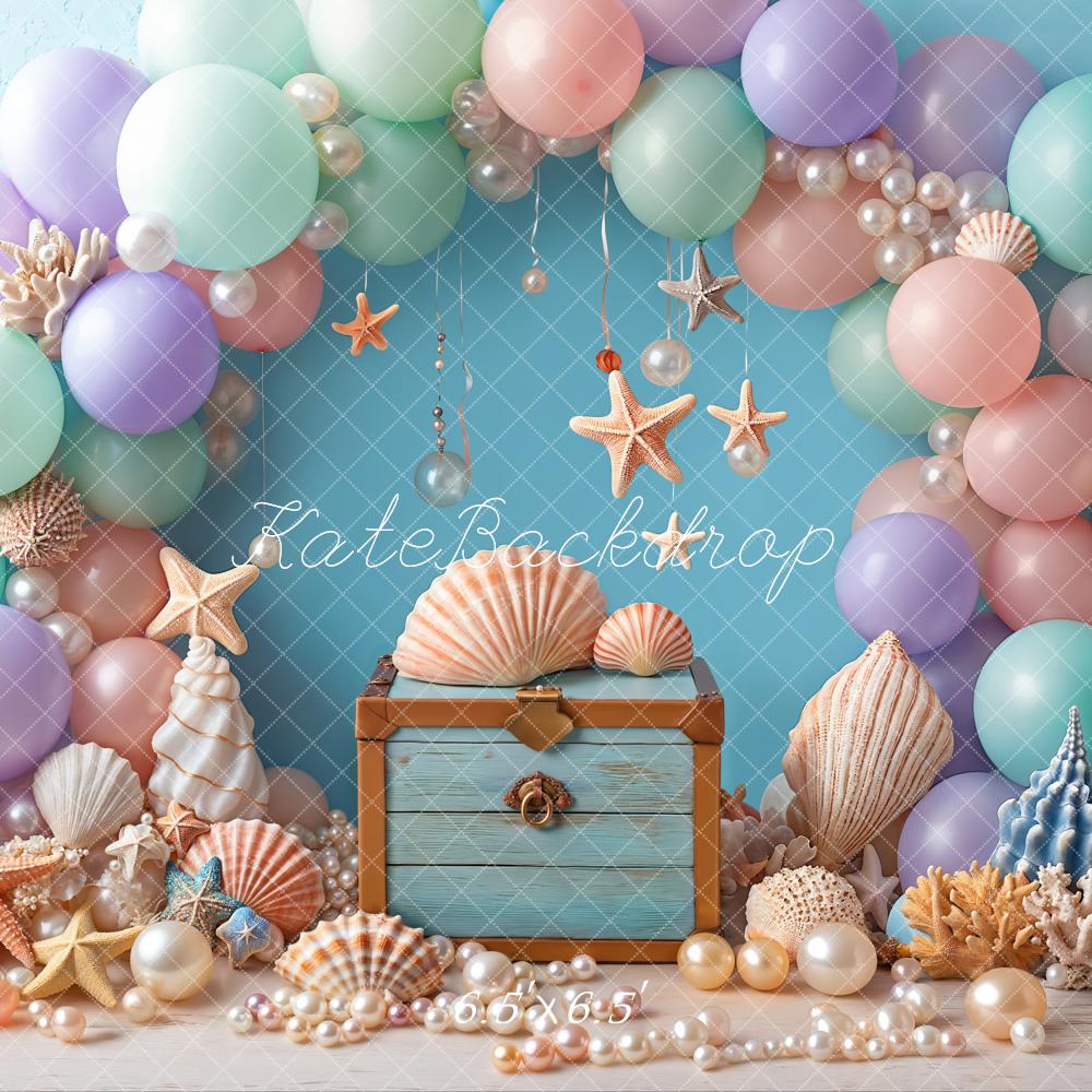 Fondo de globos coloridos del mar Cake Smash Designed by Emetselch