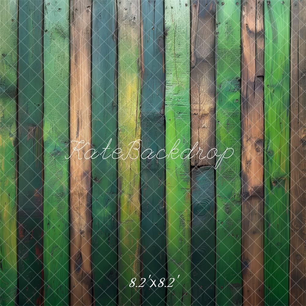 FONDO DE TABLONES DE MADERA VERDE Diseñado por Mini MakeBelieve