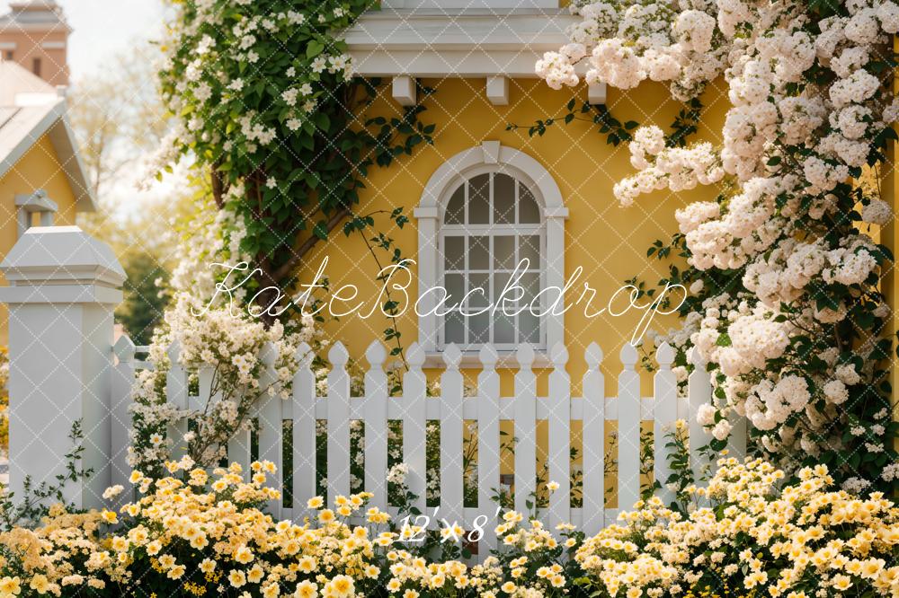 Lightning Deal #5 Kate Spring Floral Yellow Cottage Backdrop Designed by Emetselch