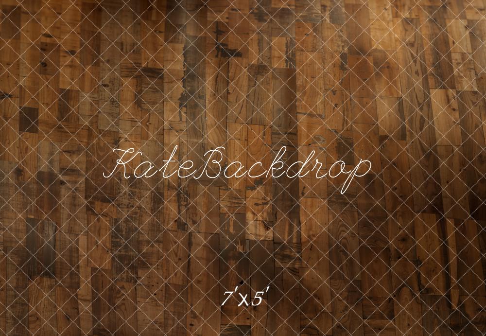 Kate Dark Brown Vintage Wood Floor Backdrop Designed by Kate Image