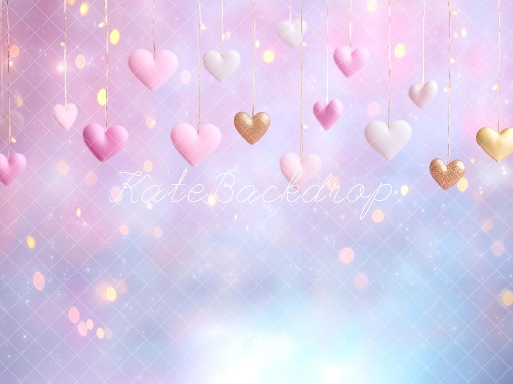 Kate Valentine Heart Pastel Bokeh Backdrop Designed by Patty Roberts