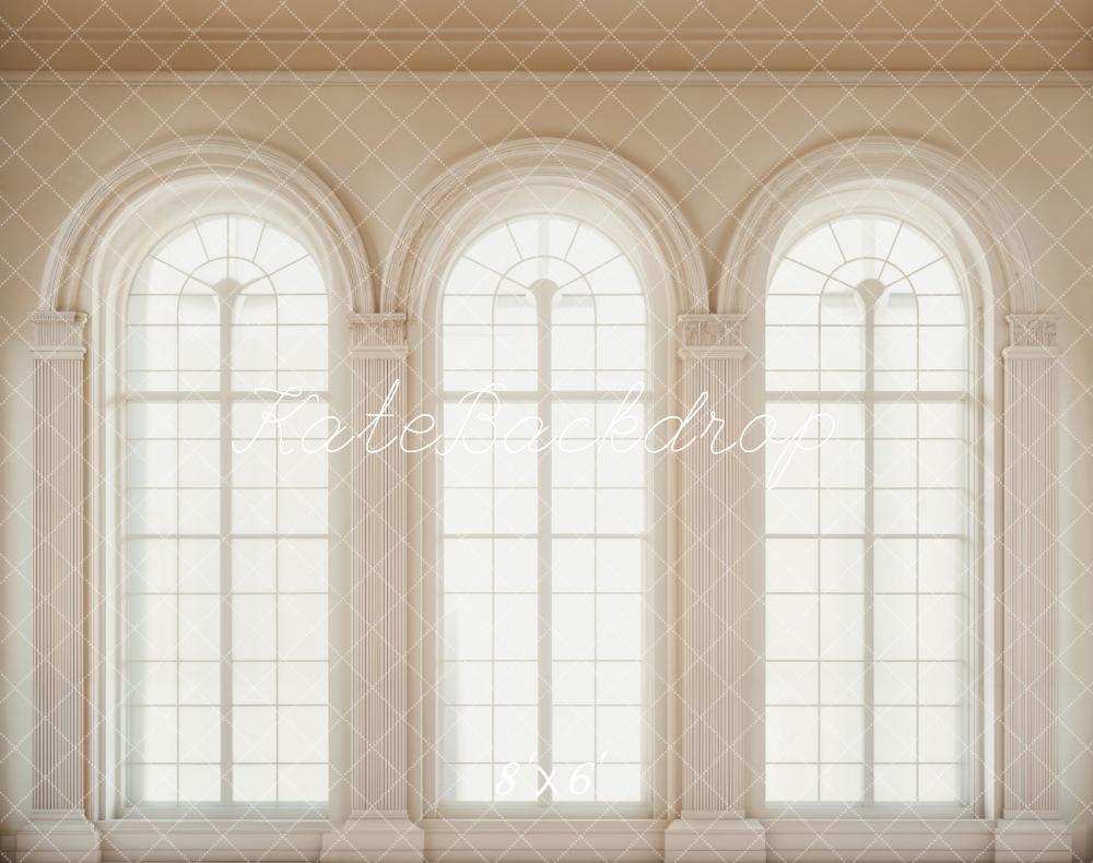 Kate Retro White Arched Windows Backdrop Designed by Emetselch