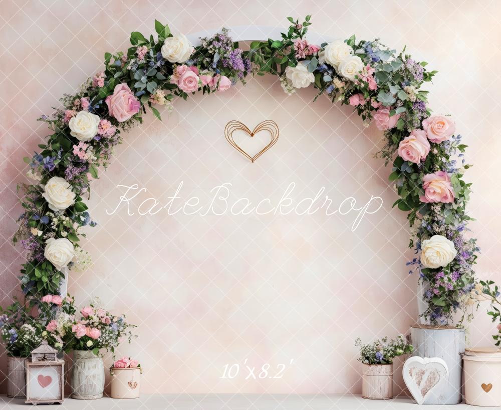 Kate Valentine Flower Arch Romantic Backdrop Designed by Patty Roberts