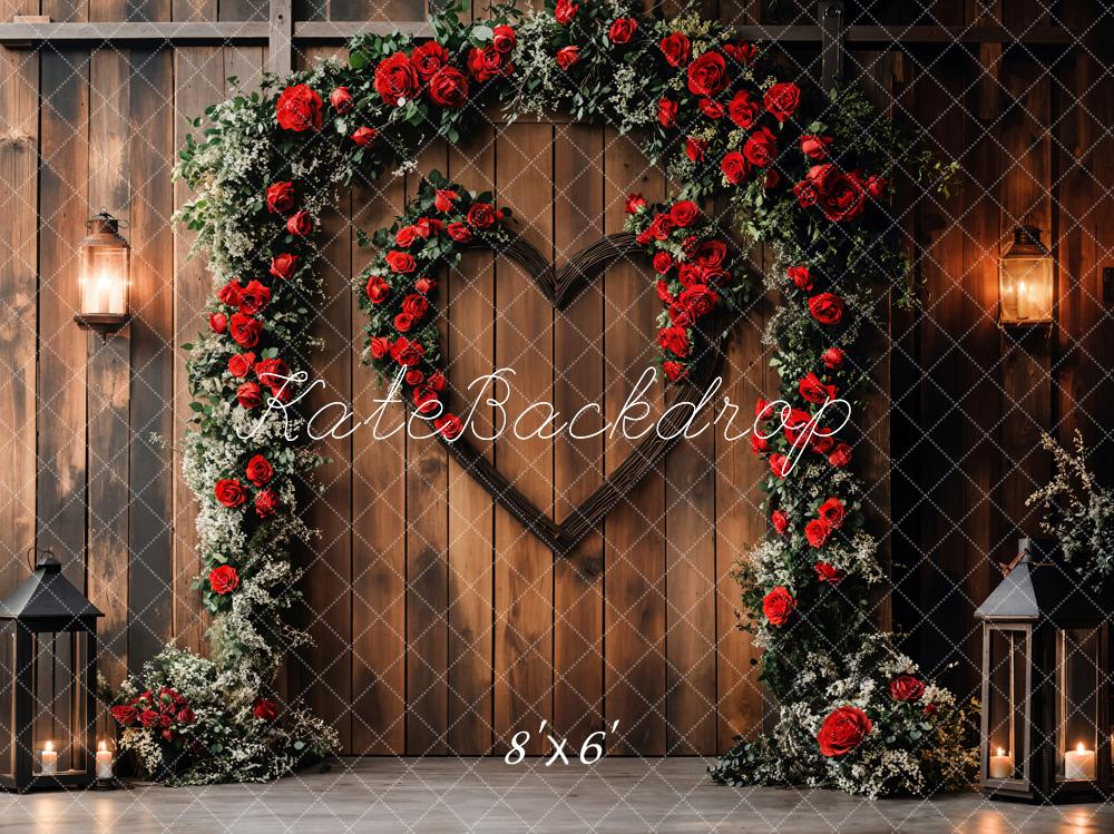 Arco de rosas en forma de corazón de madera diseñado por Emetselch