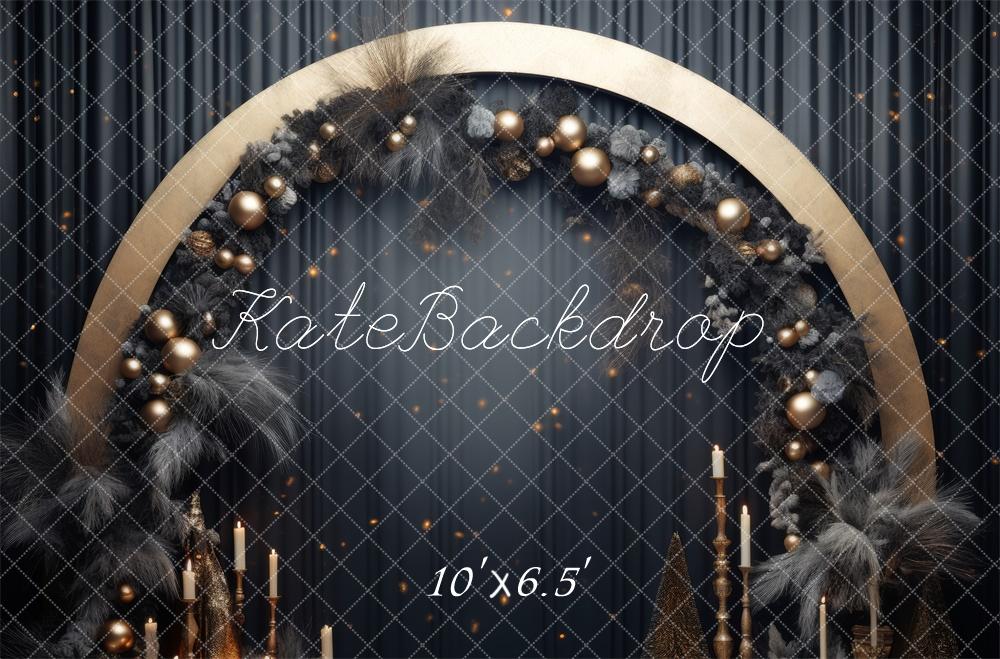 Kate Christmas Gold Arch Backdrop Designed by Lidia Redekopp