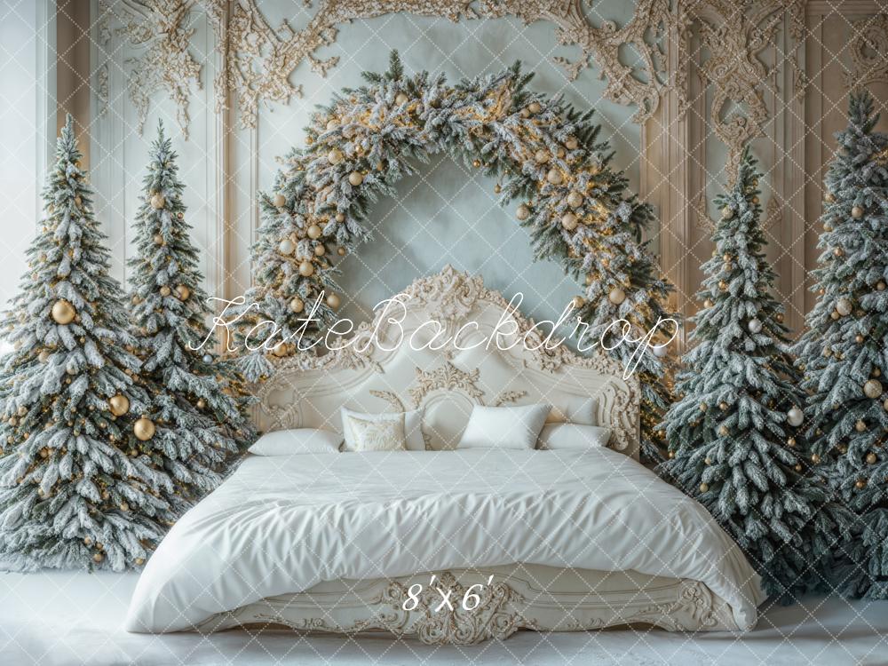 Kate Christmas Headboard White Retro Bed Backdrop Designed by Emetselch