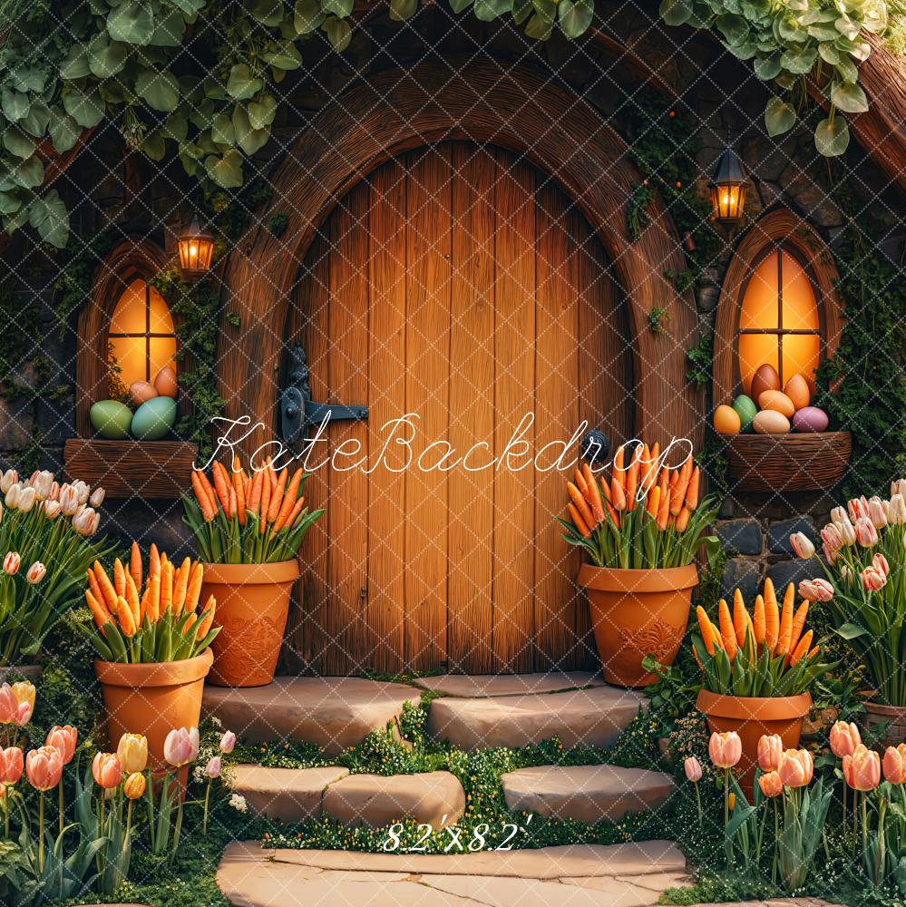 Lightning Deal #5 Kate Easter Hobbit House Tulips Carrots Backdrop Designed by Emetselch