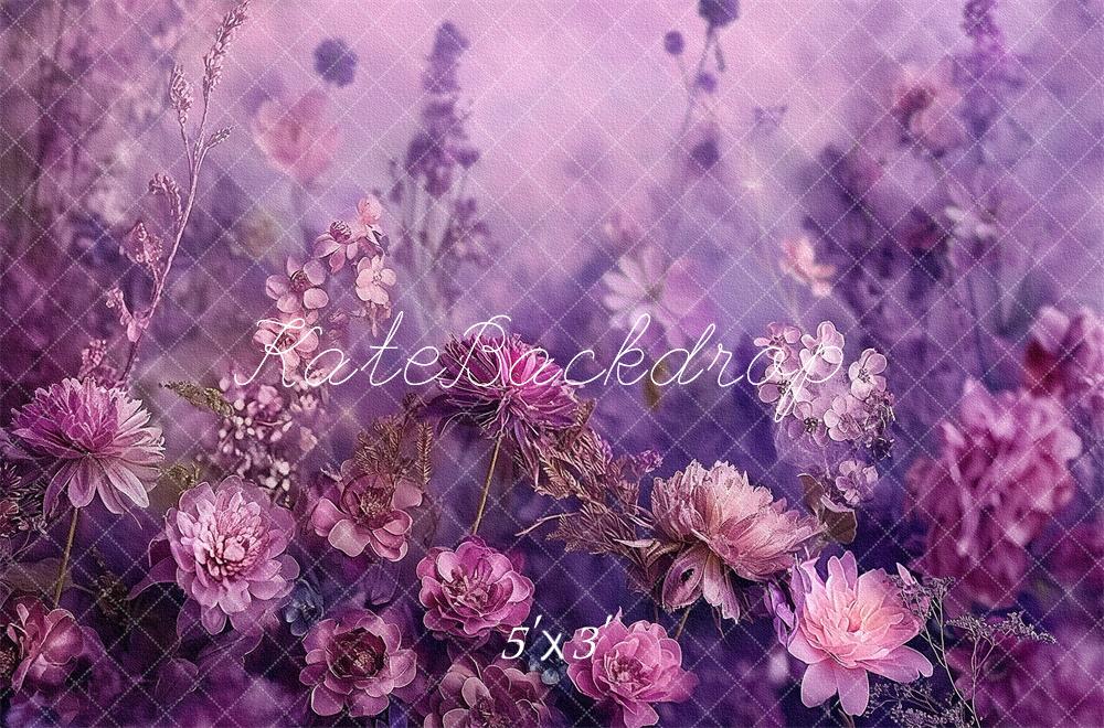 Kate Fine Art Purple Floral Backdrop Designed by Kerry Anderson