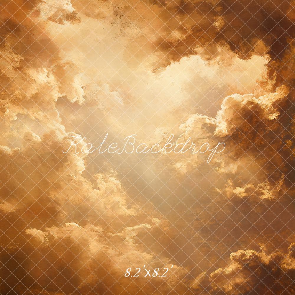 Kate Abstract Golden Cloudy Sky Backdrop Designed by Emetselch