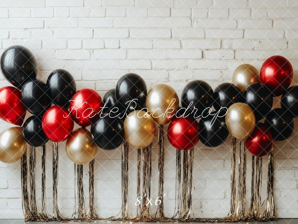 Red Black Gold Balloons Foto Achtergrond Designed by Patty Roberts