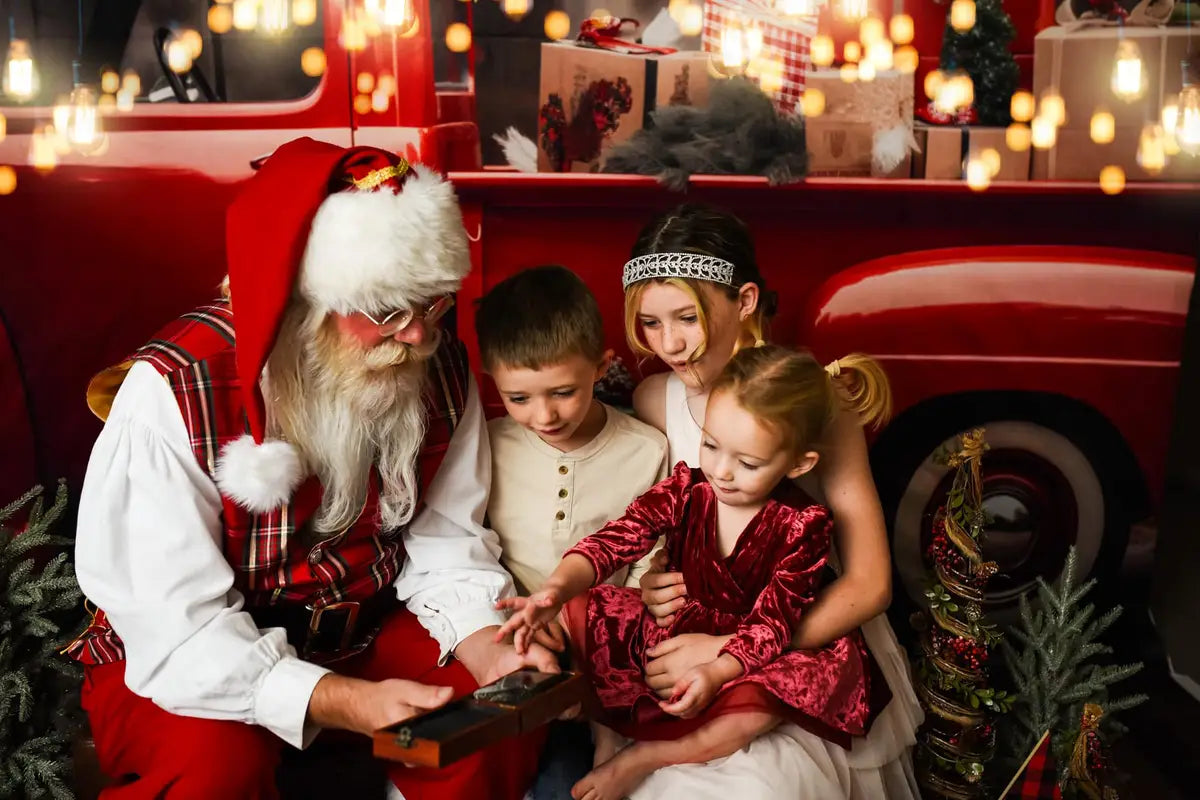 Kate Christmas Red Full Truck Backdrop for Photography