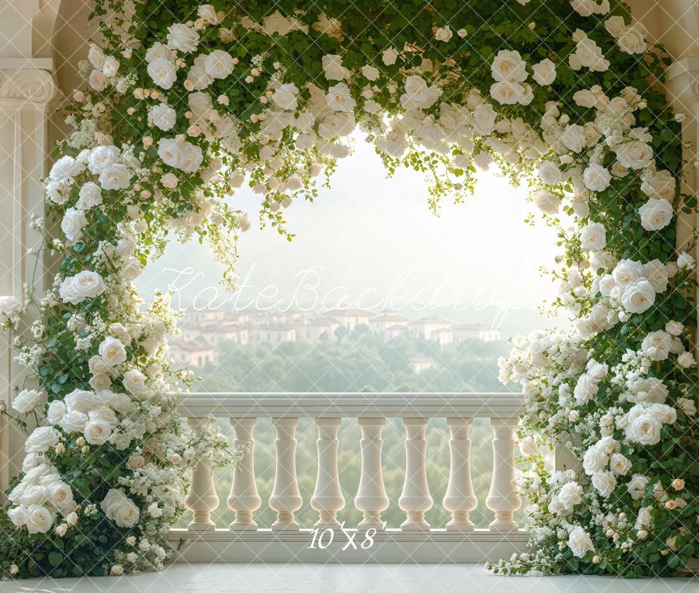 Kate Wedding Flower Arch Balcony Backdrop Designed by Emetselch