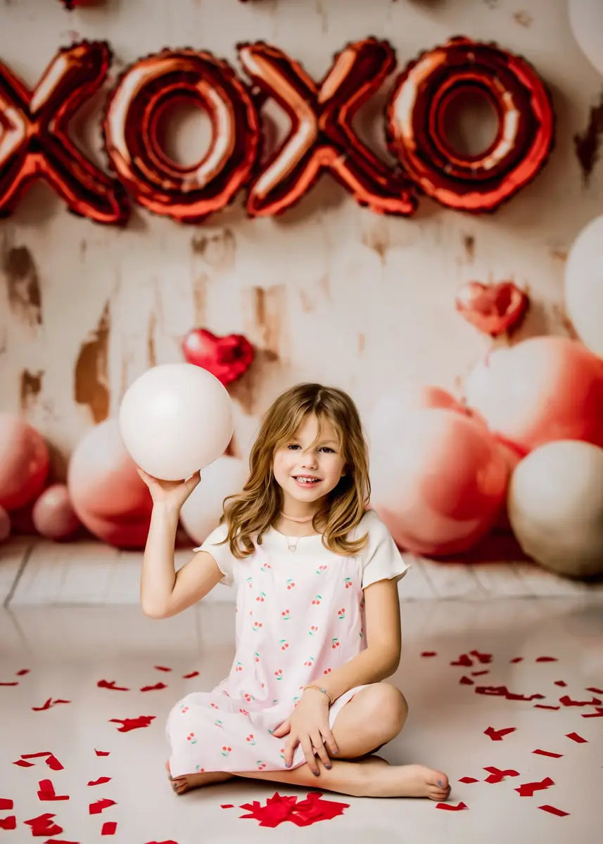 Kate Valentine's XOXO Balloons Backdrop Designed by Patty Roberts