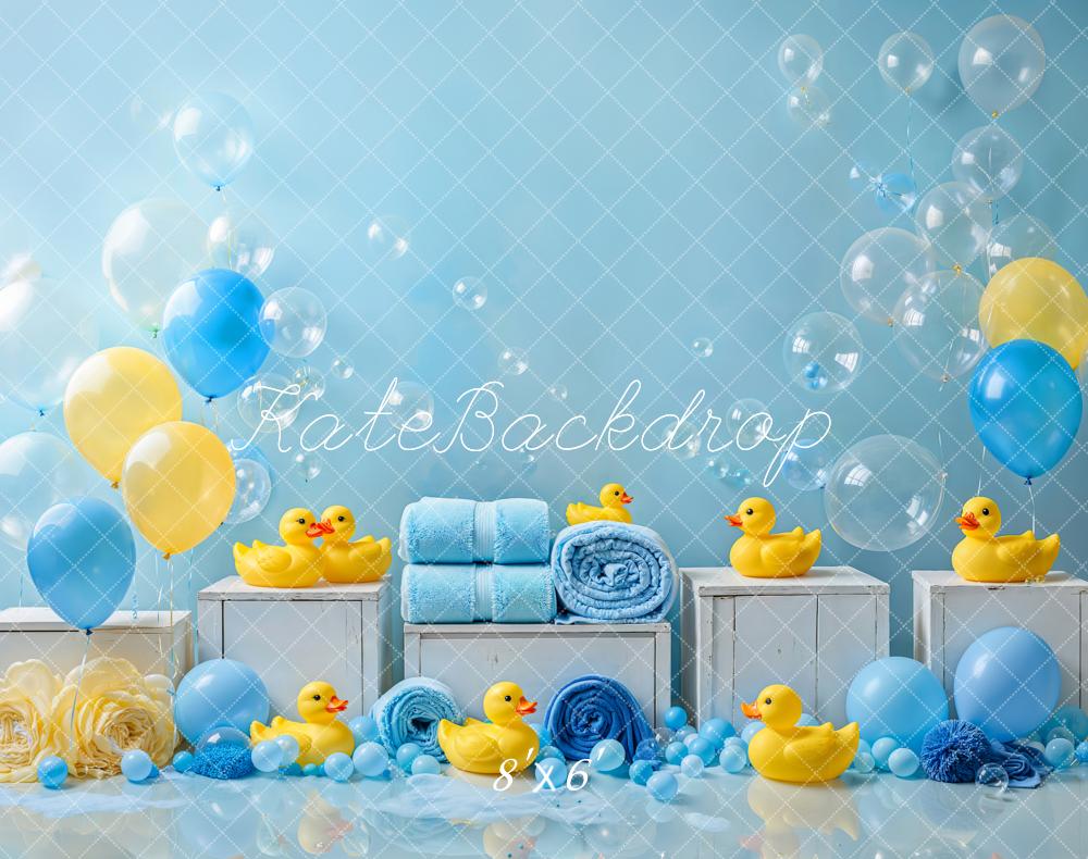 Kate Cake Smash Duck Balloon Shower Backdrop Designed by Emetselch