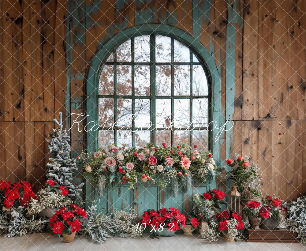 Fondo de Ventana Floral Navideño Designed by Laura Bybee