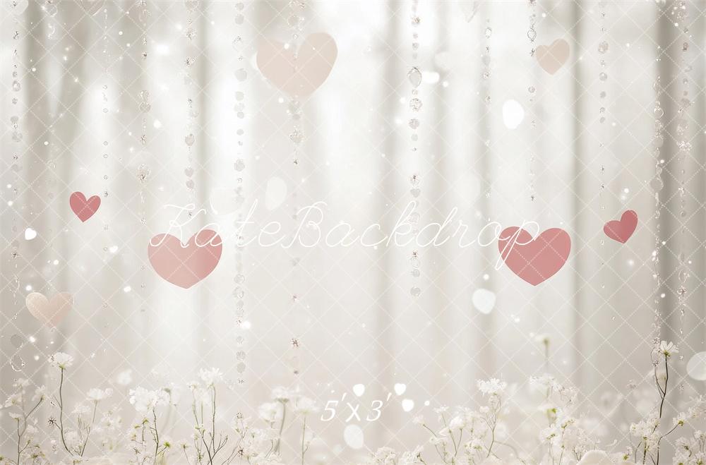 Kate Valentine Bokeh Hanging Crystals Hearts Backdrop Designed by Lidia Redekopp