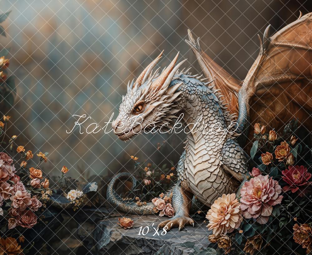 Kate Fantasy Dragon Floral Backdrop Designed by Emetselch