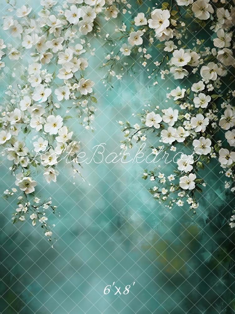 Kate Fine Art  Floral Green Blossom Backdrop Designed by Emetselch