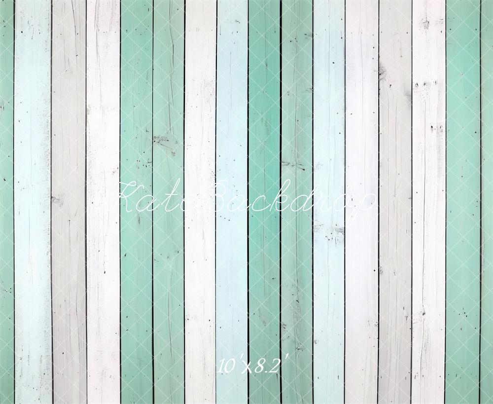 Kate Mint White Wooden Plank Floor Backdrop Designed by Mini MakeBelieve