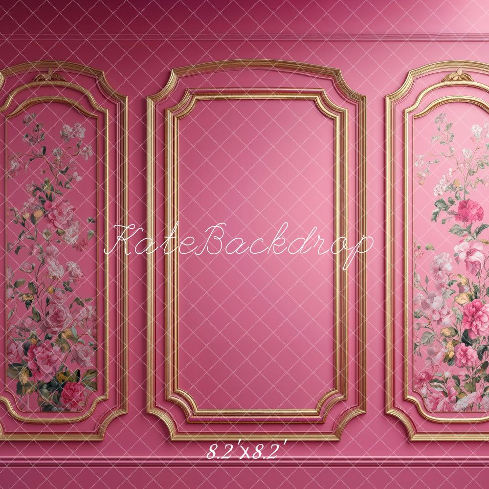 Kate Pink Floral Panel Vintage Wall Backdrop Designed by Patty Roberts