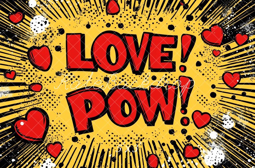 Kate Valentine Comic Pop Art Love Backdrop Designed by Patty Roberts