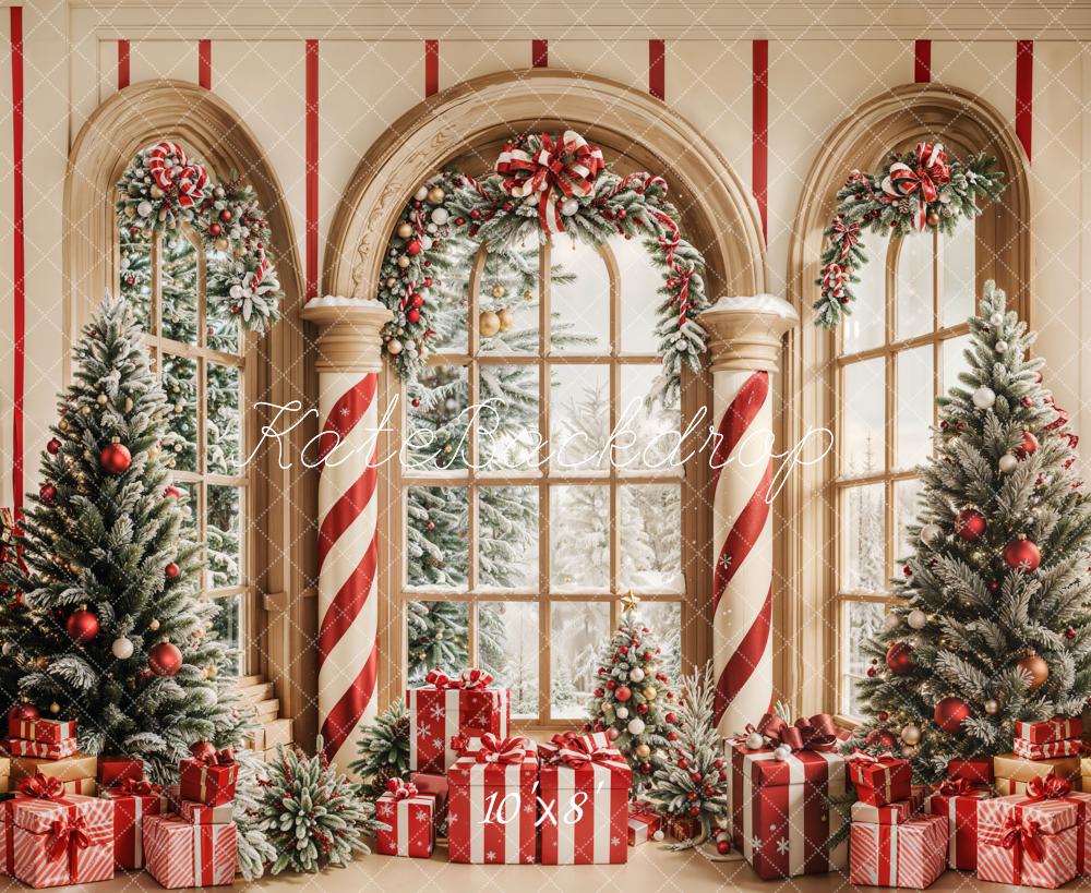 Kate Christmas Tree Arched Window Backdrop Designed by Emetselch