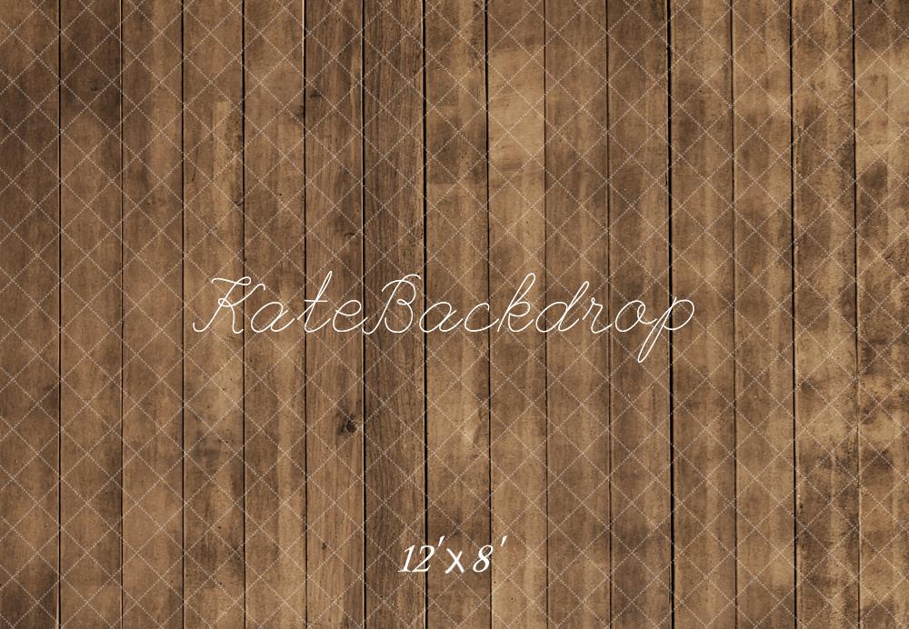 Kate Rustic Wood Plank Brown Floor Backdrop Designed by Kate Image