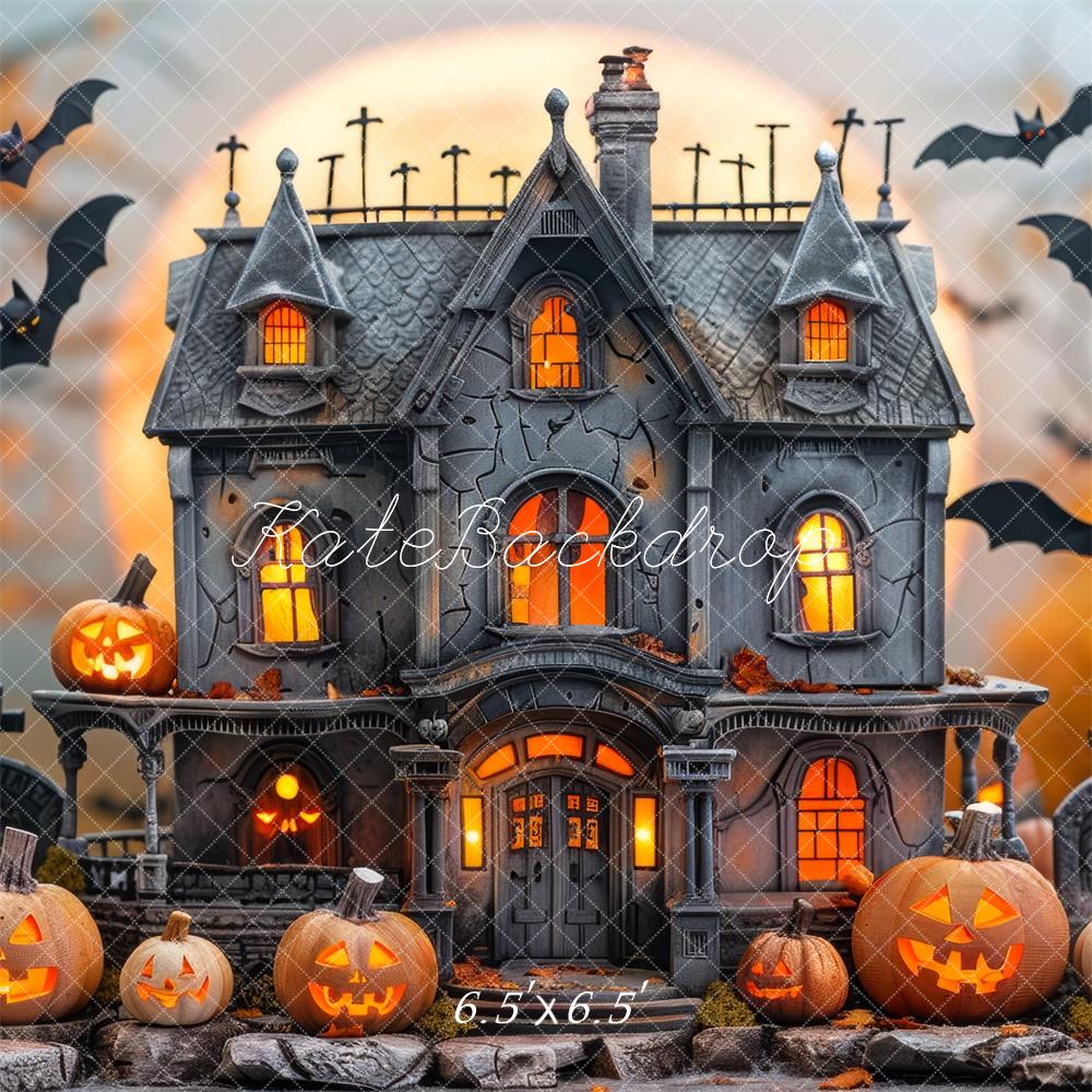 Kate Halloween Black Haunted House Backdrop Designed by Mini MakeBelieve