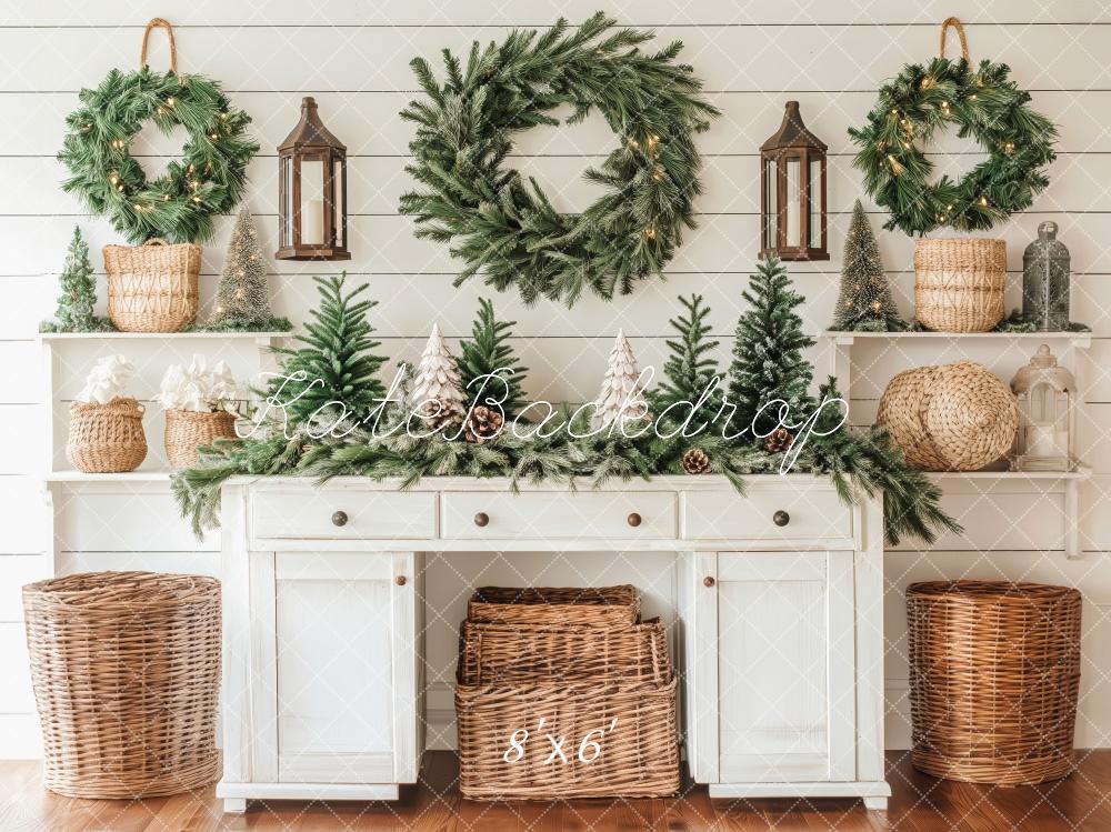 Kate Christmas Wreath Rustic Table Backdrop Designed by Patty Roberts