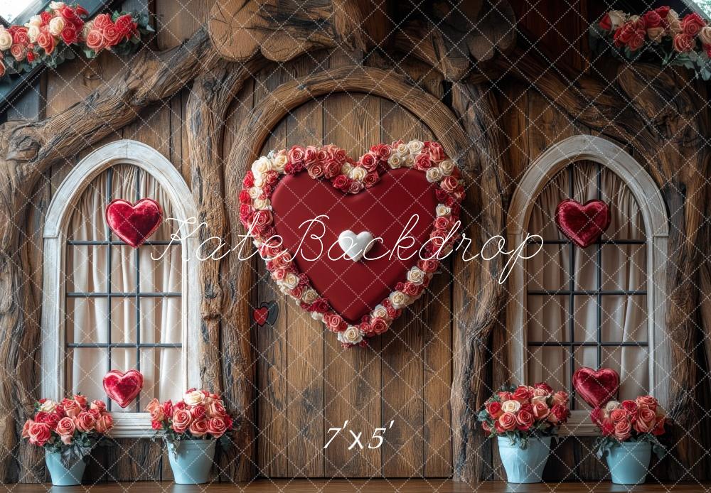 Valentine Hart Rozen Hobbit Huis Foto Achtergrond Designed by Mini MakeBelieve