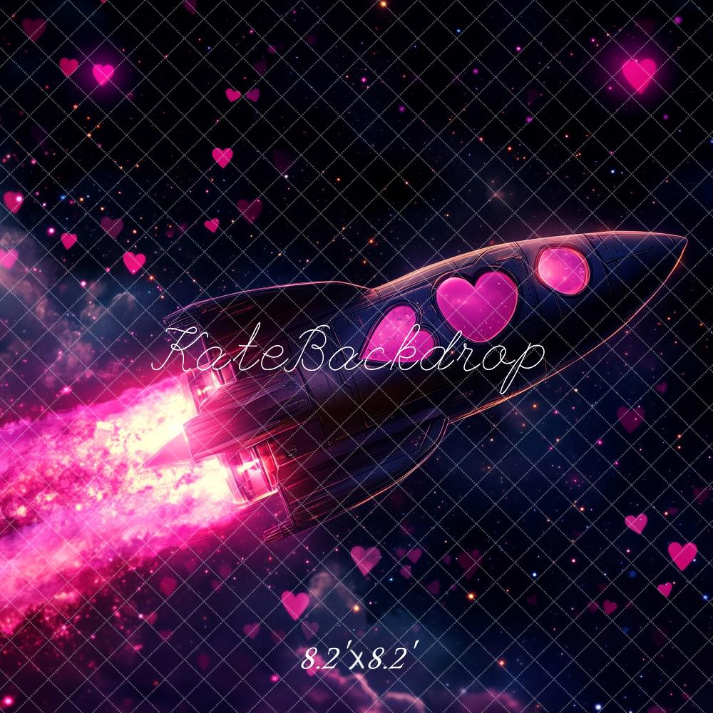 Kate Valentine Rocket Heart Space Galaxy Backdrop Designed by Patty Roberts