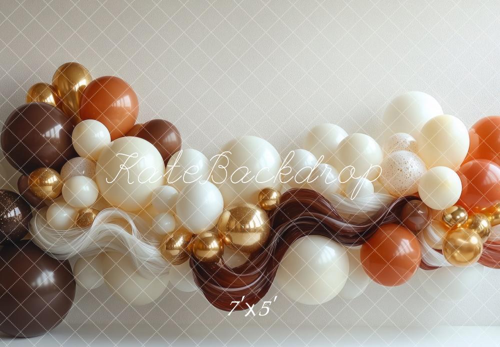 Kate Balloon Wave Brown Backdrop Designed by Mini MakeBelieve