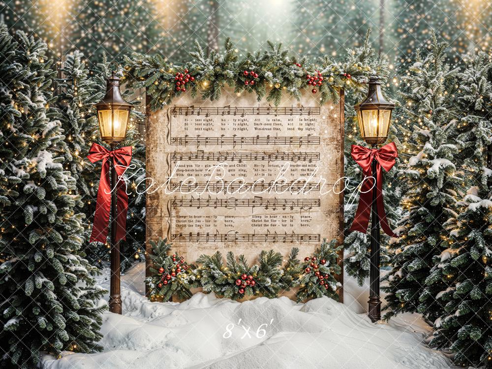 Fondo de Partitura de Árbol de Navidad Designed by Emetselch