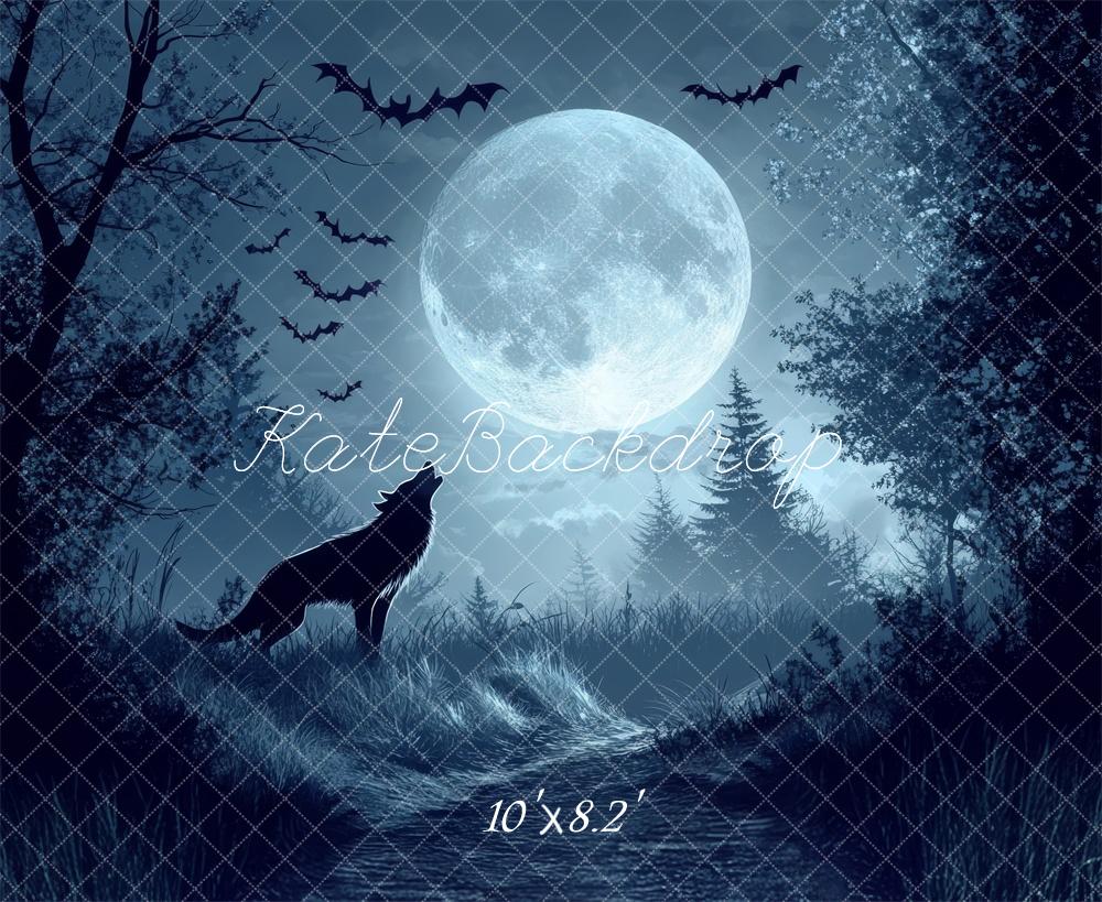 Wolf Howling Full Moon Foto Achtergrond Designed by Lidia Redekopp