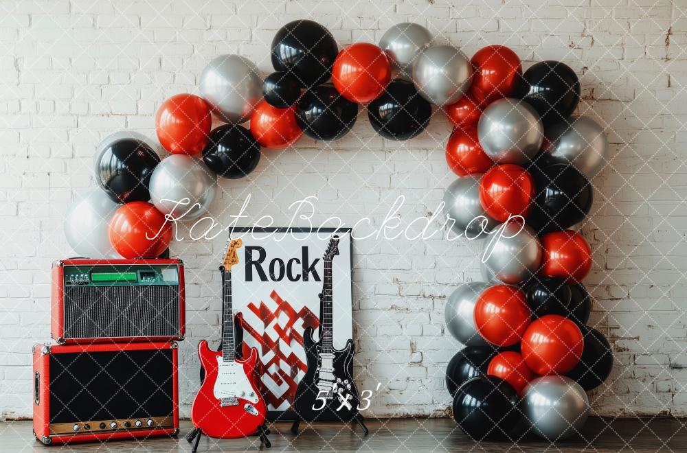 Kate Cake Smash Rock Music Balloon Arch Backdrop Designed by Patty Roberts