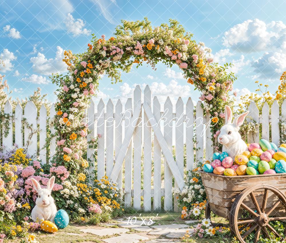 Kate Easter Bunny Flower Arch Fence Backdrop Designed by Emetselch