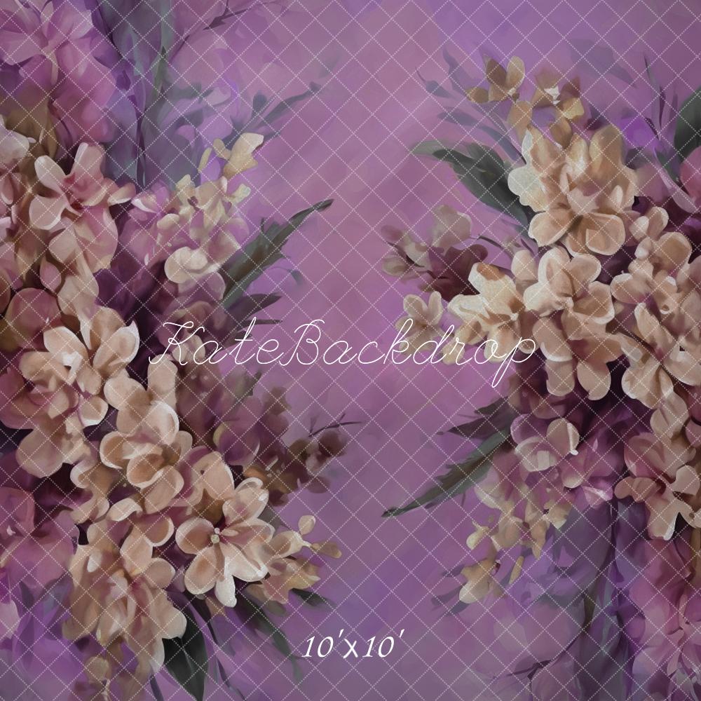 Kate Fine Art Watercolor Floral Purple Backdrop Designed by Emetselch