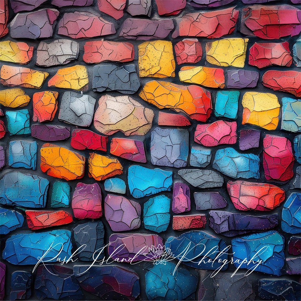 Kate Colorful Stone Wall Backdrop Designed by Laura Bybee