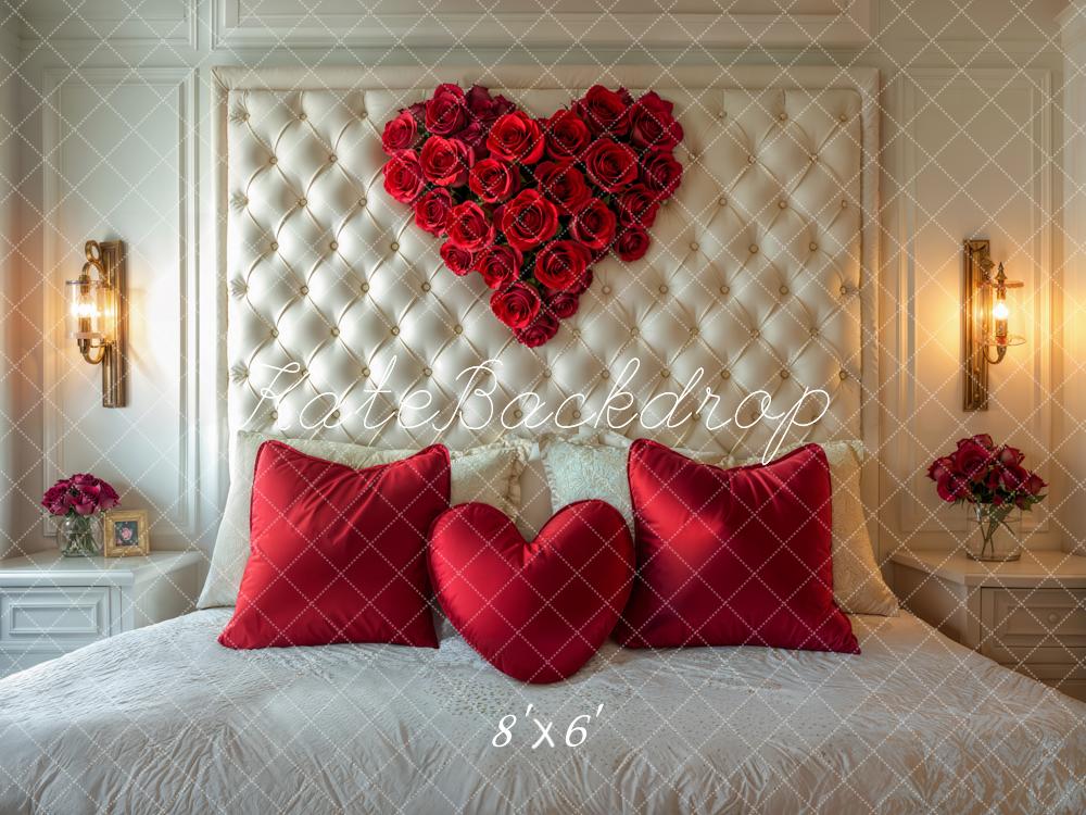 Kate Valentine's Day Heart Rose Headboard Backdrop Designed by Emetselch