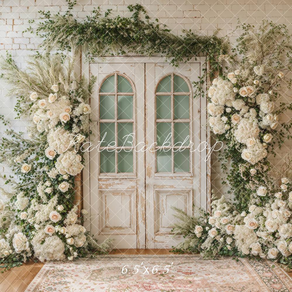 Kate Spring Wedding Floral Door Backdrop Designed by Emetselch