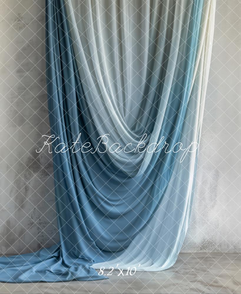 Kate Blue Draped Fabric Backdrop Designed by Emetselch