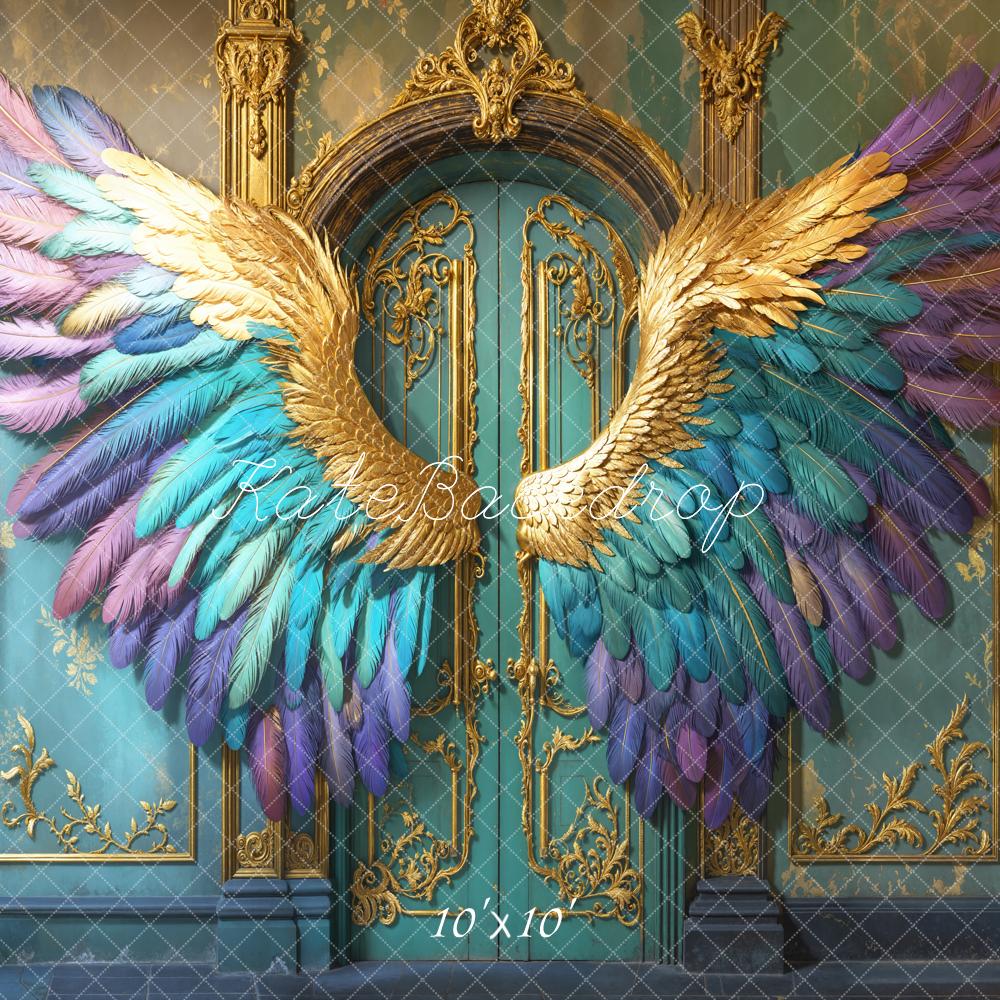 Kate Fantasy Wings Ornate Blue Backdrop Designed by Emetselch