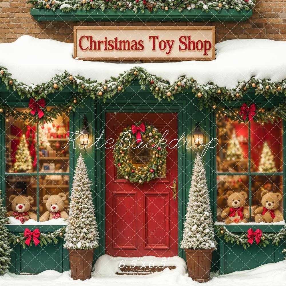 Christmas Toy Shop Teddy Bears Backdrop Designed by Emetselch