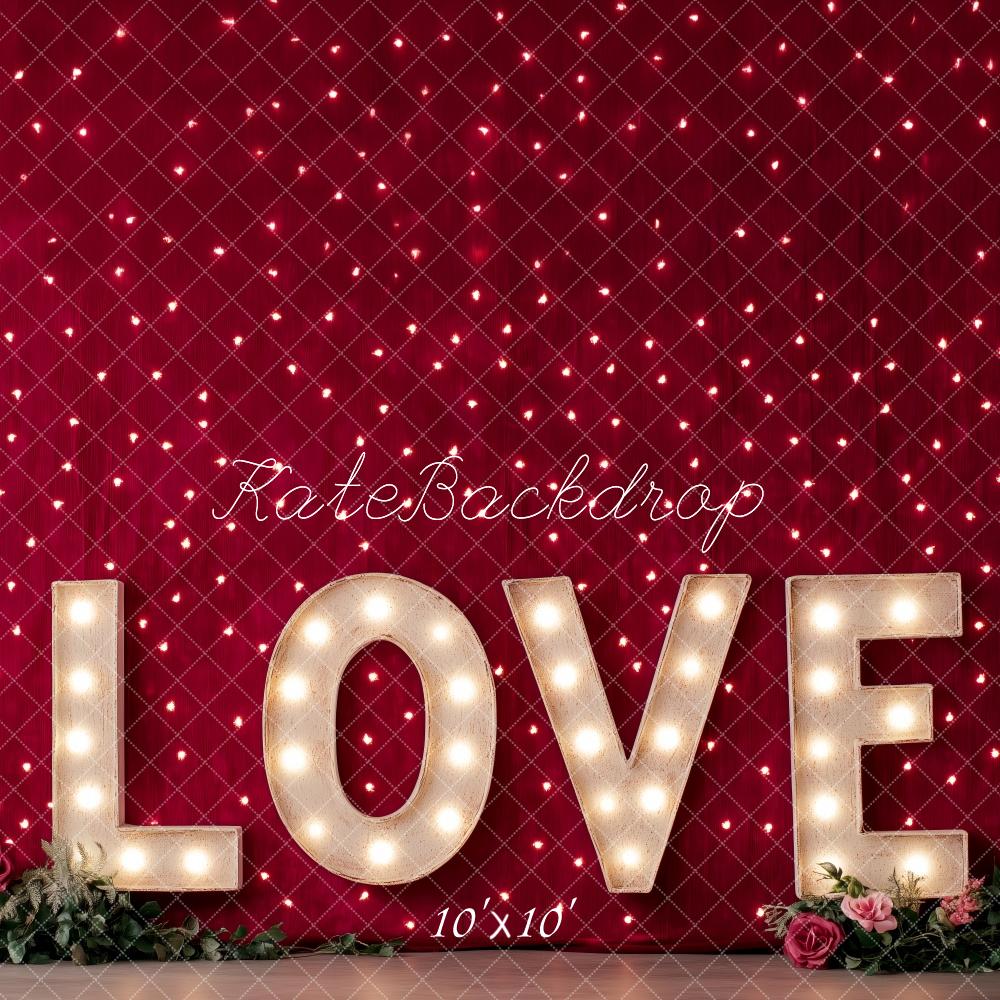 Fondo de pared rojo Love Lights Diseñado por Patty Roberts