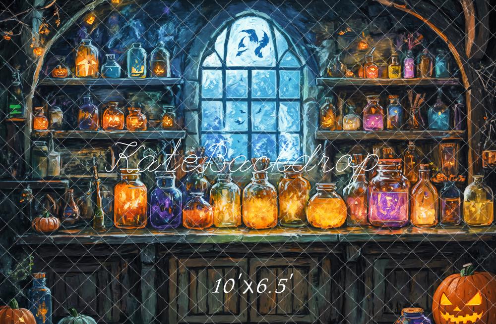 Kate Halloween Magic Laboratory Colorful Vial Window Backdrop Designed by GQ